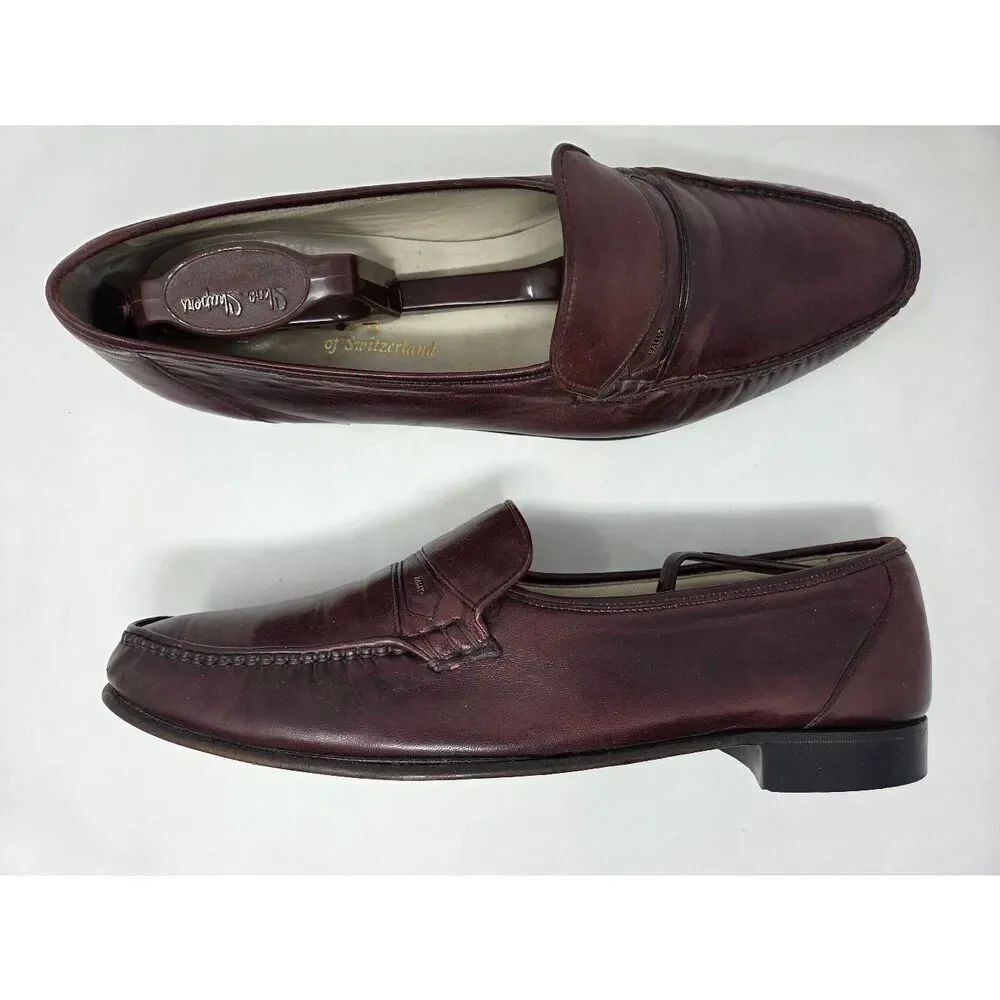 BALLY MADE IN SWITZERLAND MEN’S BROWN LEATHER BARNES DRESS LOAFERS US SIZE 12 M